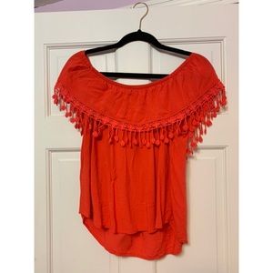 Rue 21 Red Off the Shoulder Top